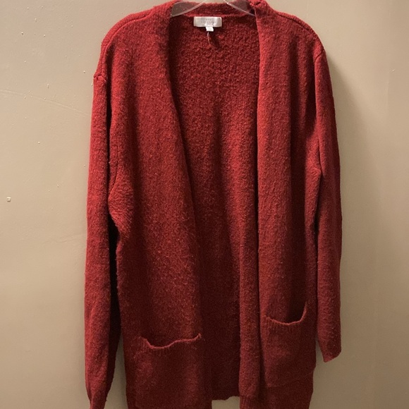 New Directions Red Cardigan - Picture 2 of 4